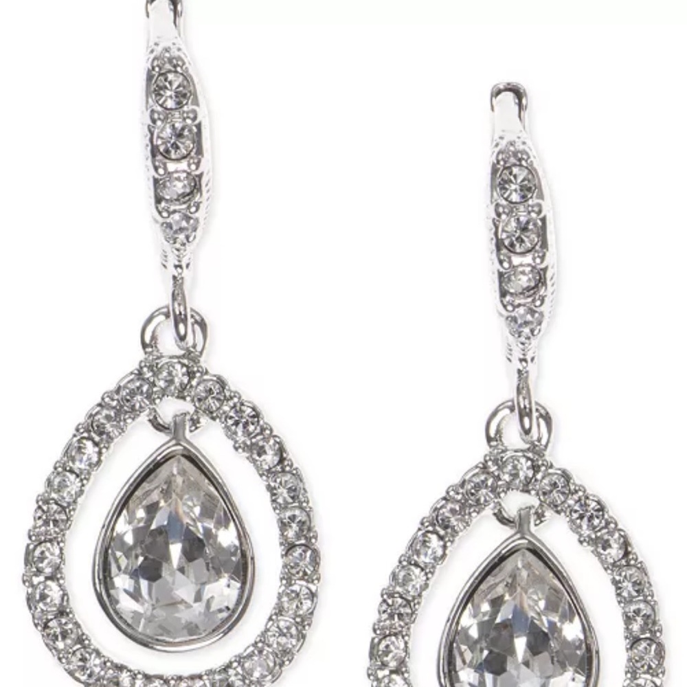 Givenchy by Macy’s Elegant Silver Teardrop Earrings